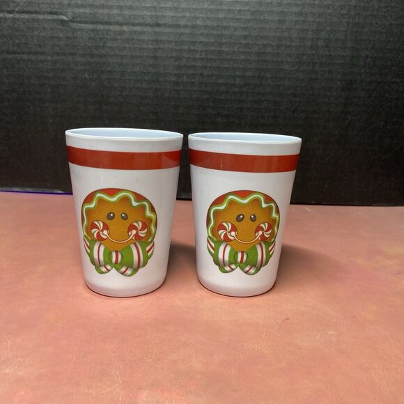 Citrus Grove Melamine Kids Tumbler Cup Santa Claus & Gingerbread Man Holidays - Picture 4 of 15